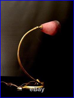 Lampe art deco /art nouveau tulipe pâte de verre Rethandes Muller Daum Majorelle