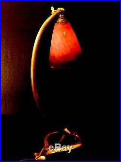 Lampe art deco /art nouveau tulipe pâte de verre Rethandes Muller Daum Majorelle
