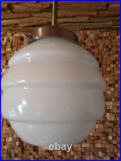 Lampe art deco bauhaus 193040 white globe opaline