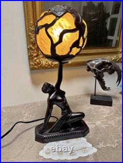 Lampe art déco bronze