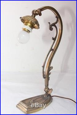 Lampe art déco bronze pour tulipe pâte de verre daum muller schneider lustre
