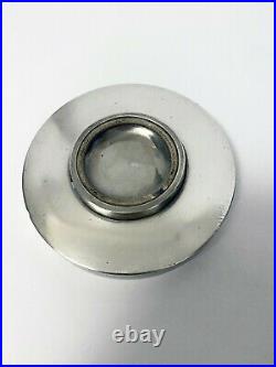 Lampe art deco moderniste boule cristal bronze nickelé Jacques Adnet Baccarat