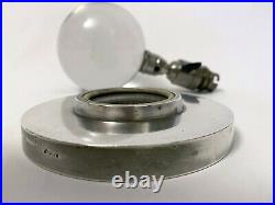 Lampe art deco moderniste boule cristal bronze nickelé Jacques Adnet Baccarat