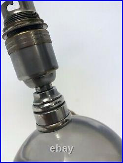 Lampe art deco moderniste boule cristal bronze nickelé Jacques Adnet Baccarat