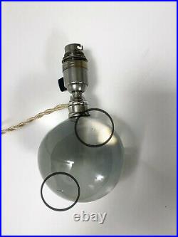 Lampe art deco moderniste boule cristal bronze nickelé Jacques Adnet Baccarat