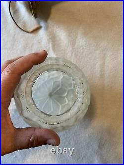 Lampe art déco obus en verre suspension plafonnier avec son support