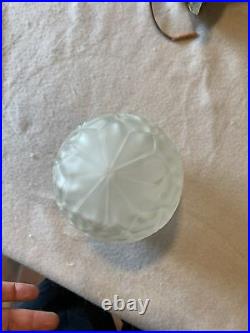 Lampe art déco obus en verre suspension plafonnier avec son support