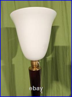 Lampe art deco style MAZDA ou autre couleur acajou en très bon etat Hauteur 72
