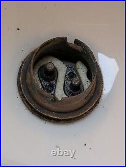 Lampe art deco style africain globe opalin bois vernis pas de marque