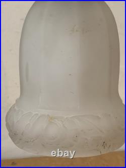 Lampe art deco vintage fer forgé potence tulipe pate de verre dlg Pierre Gilles