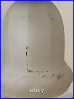 Lampe art deco vintage fer forgé potence tulipe pate de verre dlg Pierre Gilles