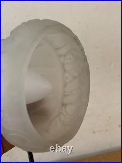 Lampe art deco vintage fer forgé potence tulipe pate de verre dlg Pierre Gilles