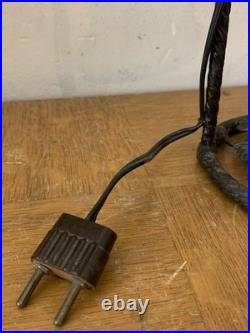 Lampe art deco vintage fer forgé potence tulipe pate de verre dlg Pierre Gilles