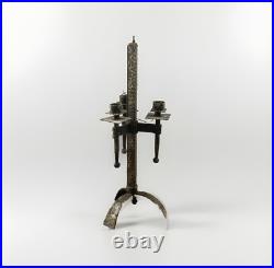 Lampe art deco vintage tripode fer forgé brutaliste ferronnerie d'art FERRO ARTE