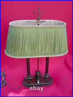 Lampe bouillotte art deco fleche bronze verre (genet & michon arbus)