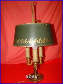 Lampe bouillotte de style Empire à 3 bougeoirs bronze