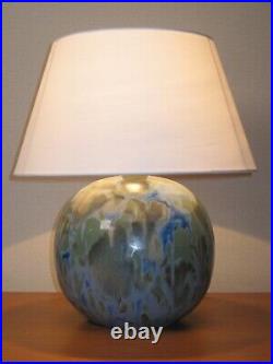 Lampe boule ART DECO céramique grès flamme datée 1923 et signature à déterminer