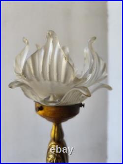 Lampe bronze Art nouveau Art déco Fleurs Et Bronze