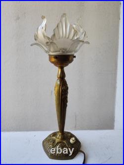 Lampe bronze Art nouveau Art déco Fleurs Et Bronze