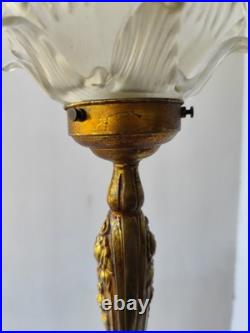 Lampe bronze Art nouveau Art déco Fleurs Et Bronze