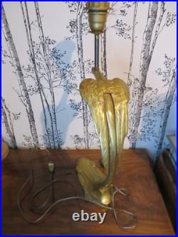 Lampe bronze décor animalier signé Charles Ranc art deco 1930 avec tulipe Muller