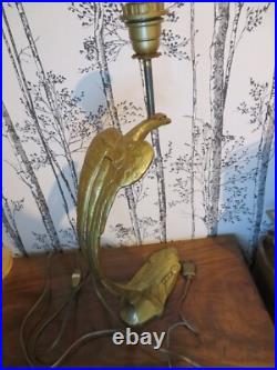Lampe bronze décor animalier signé Charles Ranc art deco 1930 avec tulipe Muller