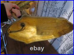 Lampe bronze décor animalier signé Charles Ranc art deco 1930 avec tulipe Muller