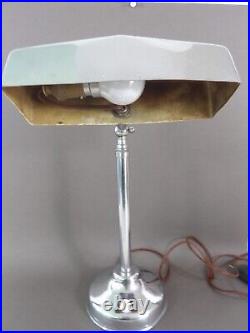 Lampe bureau chevet table ancienne art déco chrome réglable rotule