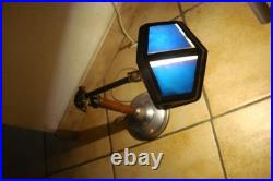 Lampe bureau orientable PIROUETT métal bois art deco ve design vintage 1930