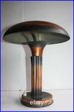 Lampe champignon amovible Art déco Bauhaus, en cuivre
