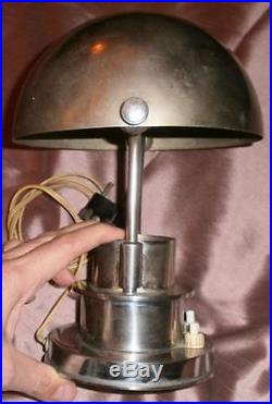 Lampe champignon art déco métal chromé Travail français années 30
