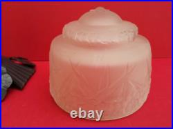 Lampe champignon art deco 1930 signée Muller Frères pied fer martelé TBE