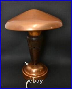 Lampe champignon art déco vintage en cuivre