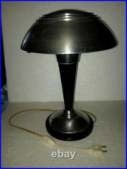 Lampe champignon articulée d'époque art déco en alu et bois