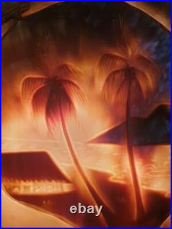 Lampe coquillage Tahiti 1930 / 1940 Déco Surf Rare Art Déco Palmier Vintage