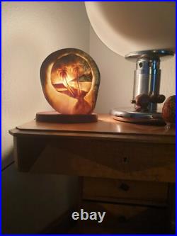 Lampe coquillage Tahiti 1930 / 1940 Déco Surf Rare Art Déco Palmier Vintage