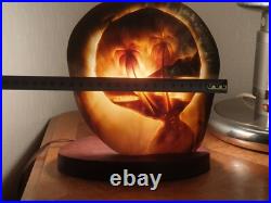 Lampe coquillage Tahiti 1930 / 1940 Déco Surf Rare Art Déco Palmier Vintage