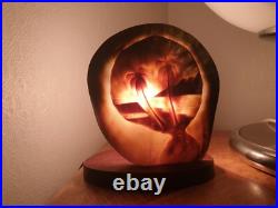 Lampe coquillage Tahiti 1930 / 1940 Déco Surf Rare Art Déco Palmier Vintage