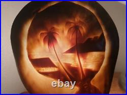 Lampe coquillage Tahiti 1930 / 1940 Déco Surf Rare Art Déco Palmier Vintage