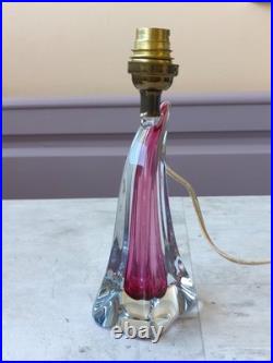Lampe cristal VAL ST LAMBERT ART DECO 1930 debut XXème signée 49,5 cm