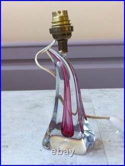 Lampe cristal VAL ST LAMBERT ART DECO 1930 debut XXème signée 49,5 cm