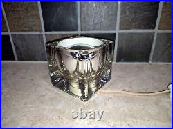 Lampe d'ambiance vintage TA14 cube en verre par Peill & Putzler Ice Cube 1970
