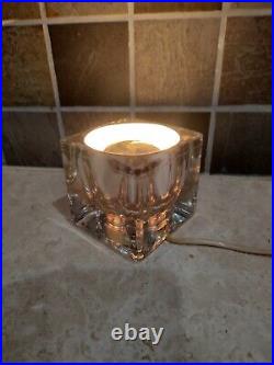 Lampe d'ambiance vintage TA14 cube en verre par Peill & Putzler Ice Cube 1970