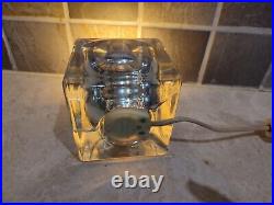 Lampe d'ambiance vintage TA14 cube en verre par Peill & Putzler Ice Cube 1970