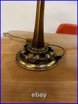 Lampe de Bureau Art Nouveau en Bronze et Verre Givré