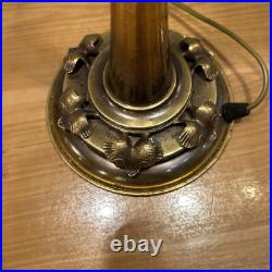 Lampe de Bureau Art Nouveau en Bronze et Verre Givré