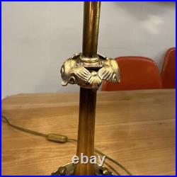 Lampe de Bureau Art Nouveau en Bronze et Verre Givré