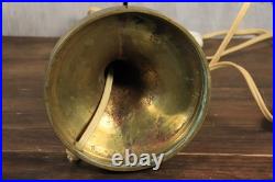 Lampe de Table Ancien Art Déco Tulipe en Verre Moulé Dépoli Bronze c1930