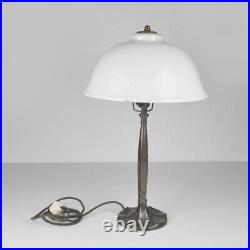 Lampe de Table Bronze Abat-Jour Art Déco Ancienne Lampe Nouveau