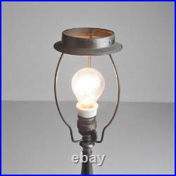 Lampe de Table Bronze Abat-Jour Art Déco Ancienne Lampe Nouveau